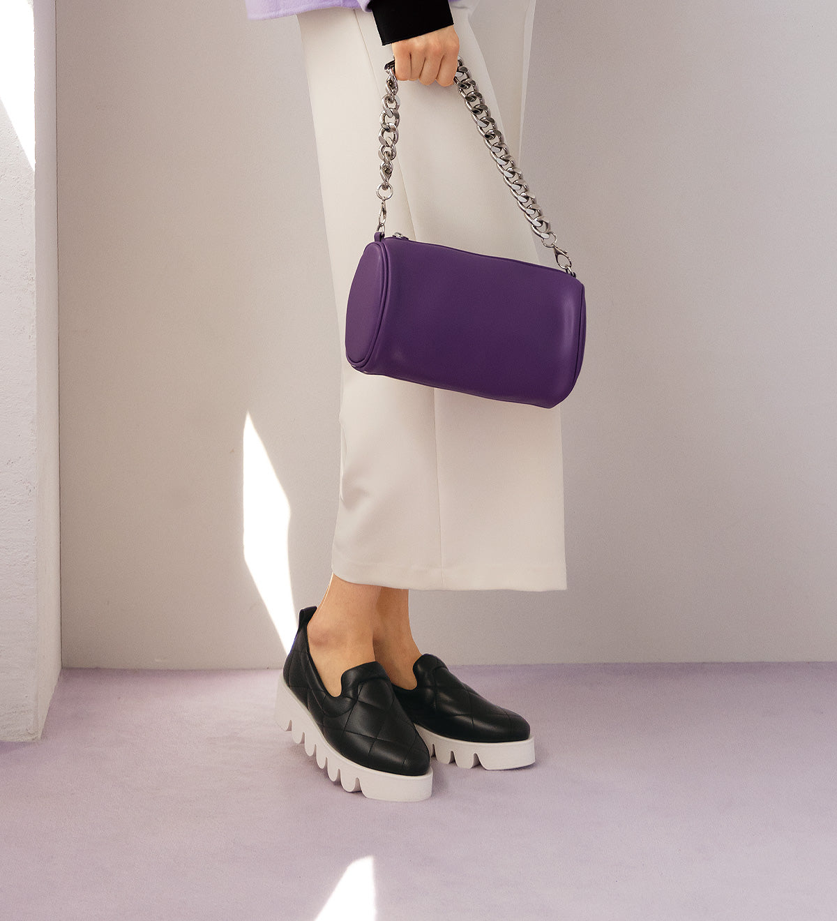 Sneaker Nicky em couro matelassê preto