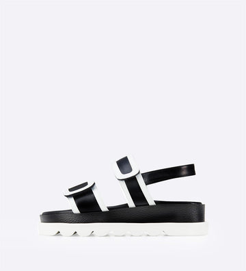 Sandália Elba com sola de dupla camada e tiras em couro