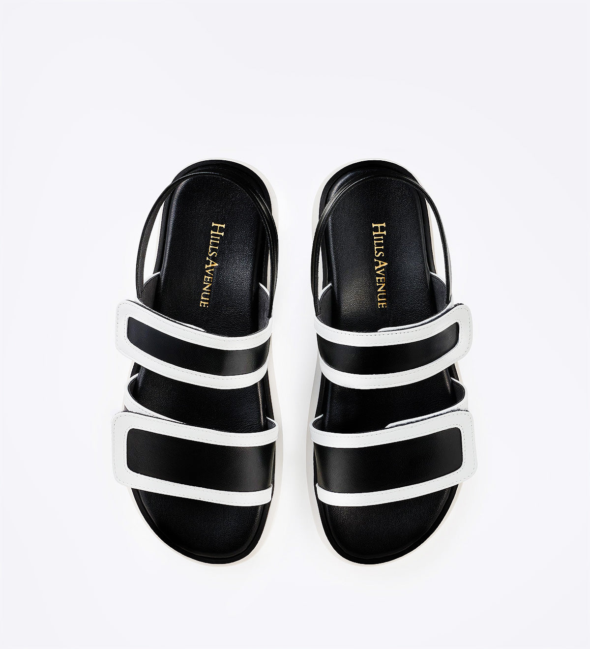 Sandália Elba com sola de dupla camada e tiras em couro