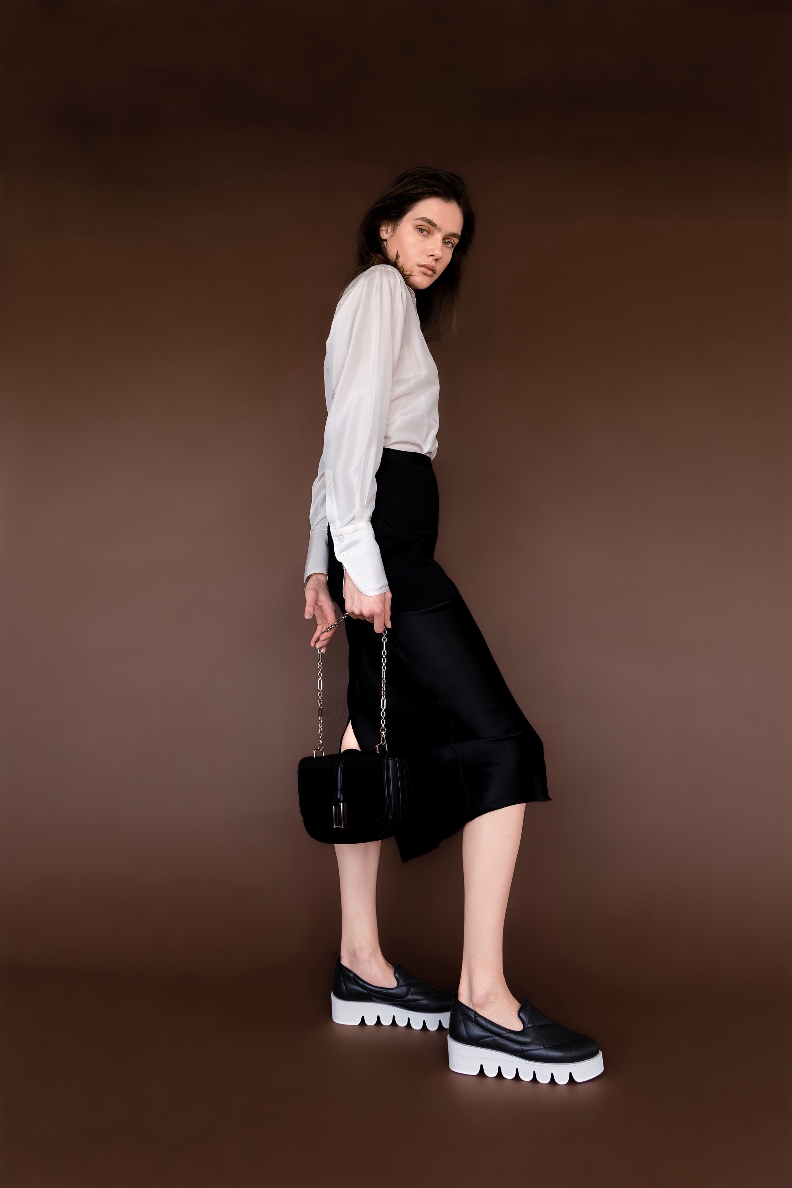 Sneaker Nicky em couro matelassê preto