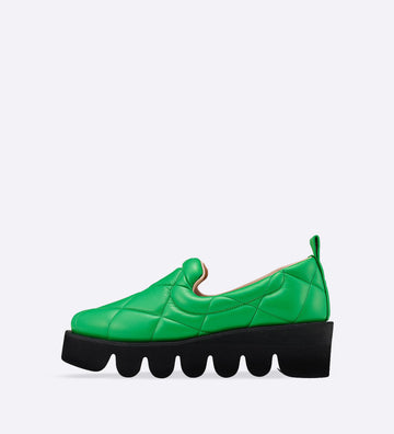 Sneaker Nicky em couro matelassê verde