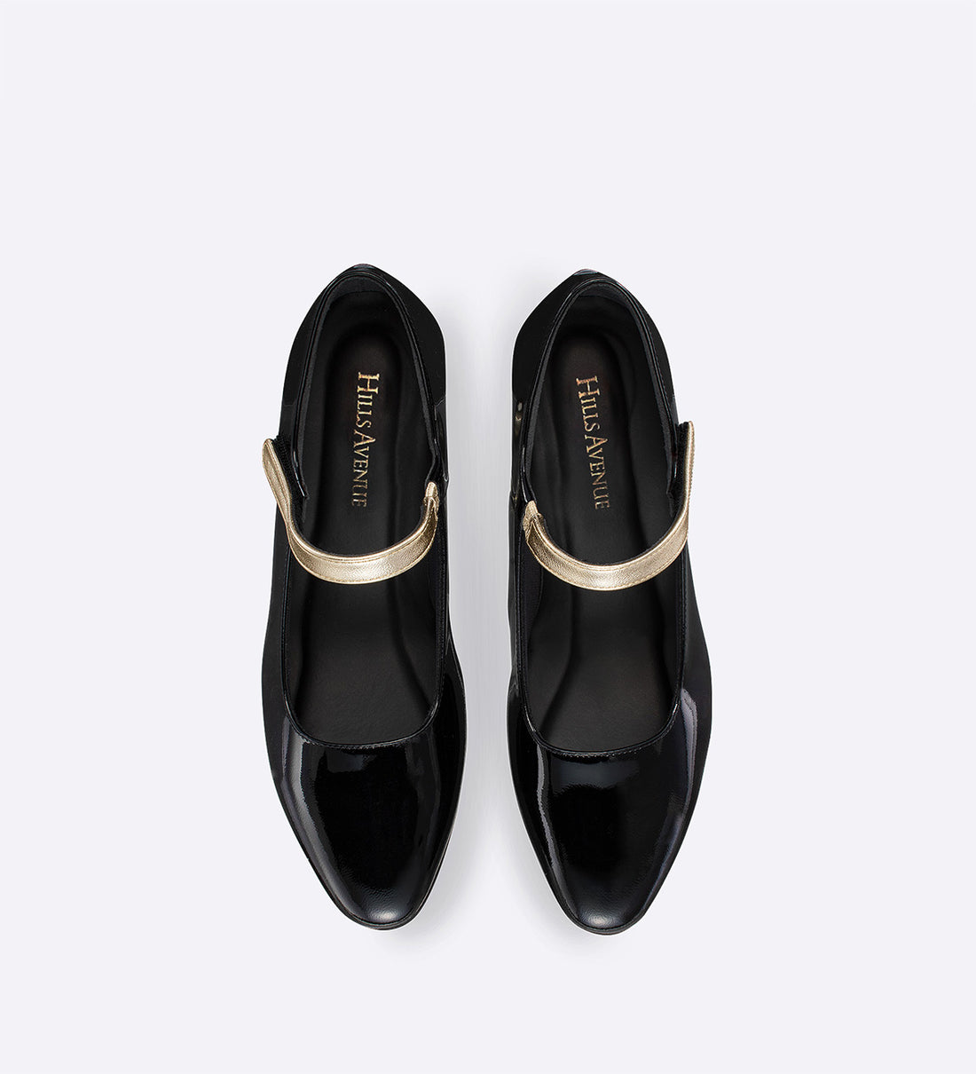 Salto Mary Jane em couro envernizado