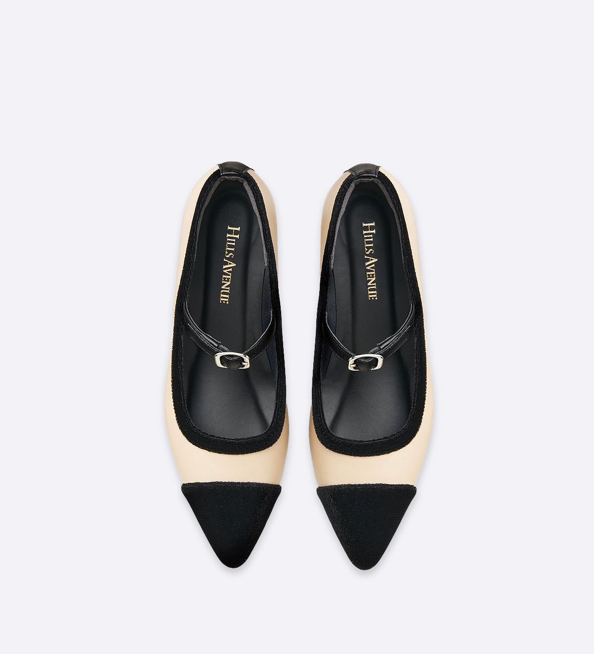 Salto Strap em couro com detalhes em veludo bege